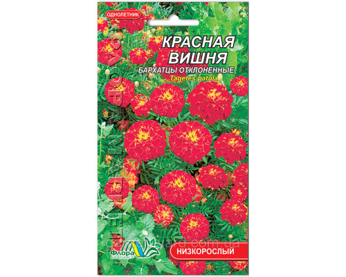 Семена цветов бархатцы Красная вишня Флора маркет