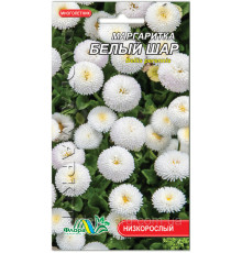 Насіння квітів Маргаритка Біла куля Флора маркет